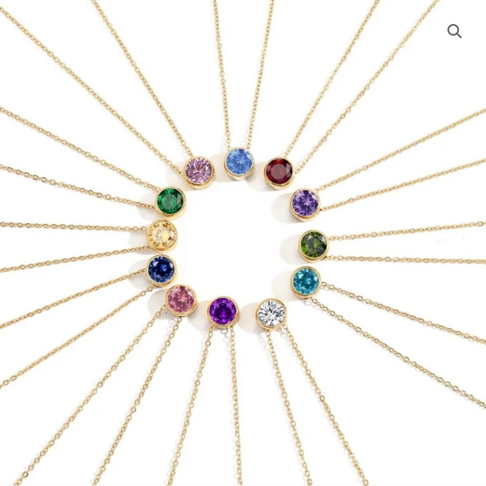 Ramla Lola Birthstone Necklace Amethyst (June) 14K Gold-Plated - New - Picture 4 of 4